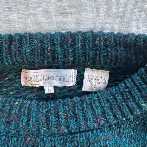 Collectif 80s Retro Multi Color Graphic Knit Sweater Men’s L - Picture 3 of 5